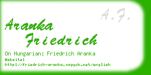 aranka friedrich business card
